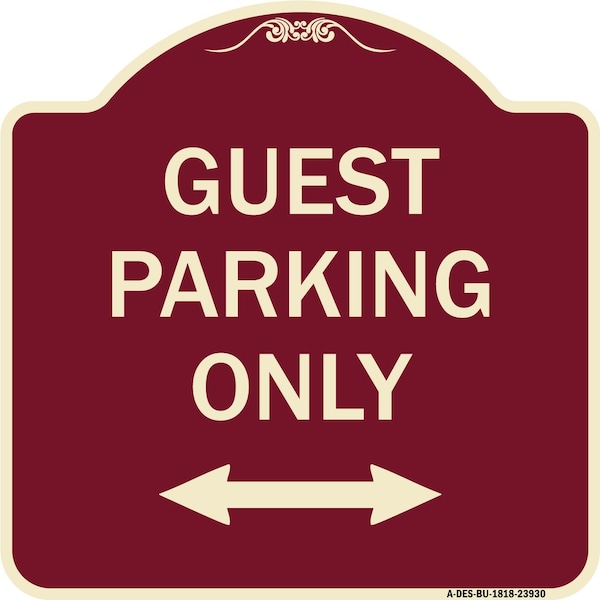 Signmission Guest Parking W/ Bidirectional Arrow Heavy-Gauge Aluminum Sign, 18" x 18", BU-1818-23930 A-DES-BU-1818-23930 - main